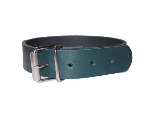 Leder Befestigungsriemen mit Rollschnalle dunkelgrün-4cm breit x 40cm lang