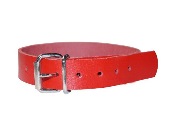 Leder Befestigungsriemen mit Rollschnalle rot-2.5cm breit x 80cm lang