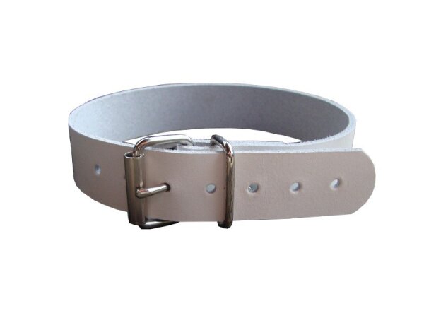 Leder Befestigungsriemen mit Rollschnalle weiß-3cm breit x 60cm lang