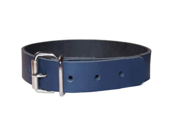 Leder Befestigungsriemen mit Rollschnalle dunkelblau-3cm breit x 20cm lang