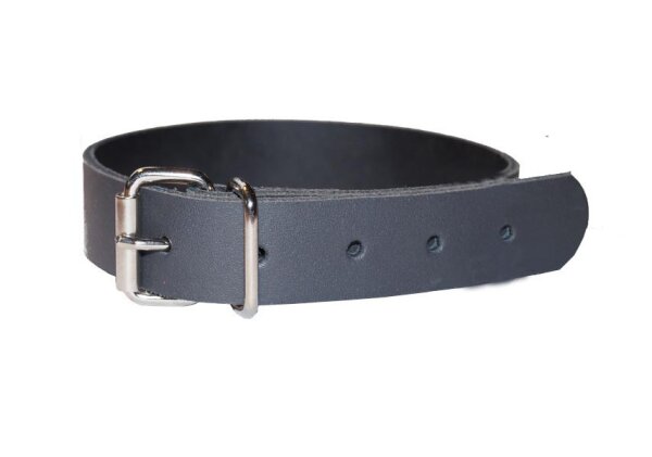 Leder Befestigungsriemen mit Rollschnalle dunkelgrau-4cm breit x 20cm lang