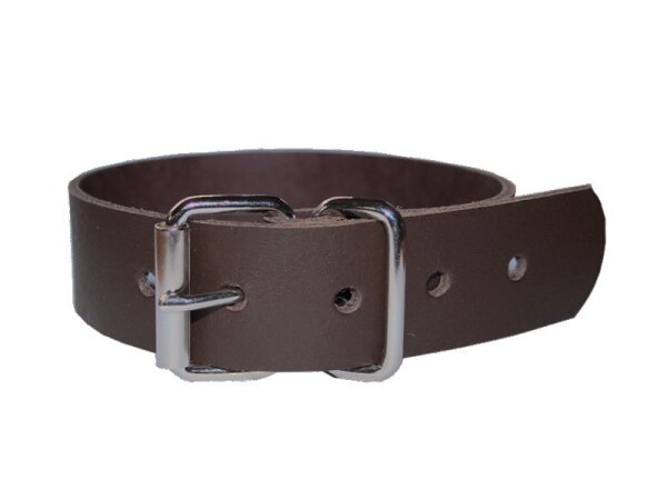 Leder Befestigungsriemen mit Rollschnalle dunkelbraun-3cm breit x 60cm lang