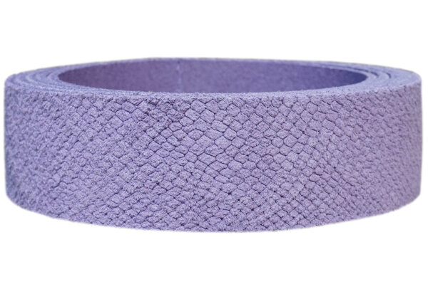 Lederriemen Velours Snake lavendel-1cm breit