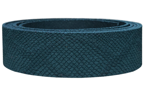 Lederriemen Velours Snake petrol-2.5cm breit