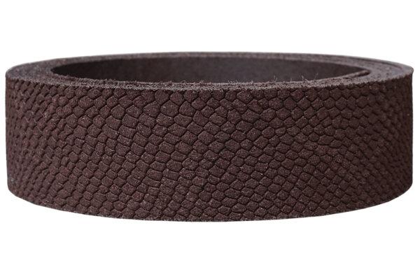 Lederriemen Velours Snake rotbraun-4.5cm breit