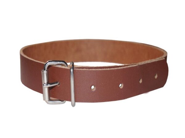 Leder Befestigungsriemen mit Rollschnalle rotbraun-3cm breit x 100cm lang