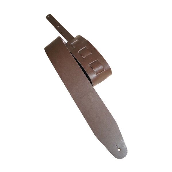 Leder Gitarrengurt "Basic" dunkelbraun-8cm breit / 130-170cm lang