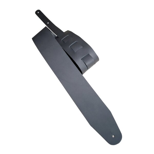 Leder Gitarrengurt "Basic" dunkelgrau-7cm breit / 130-170cm lang