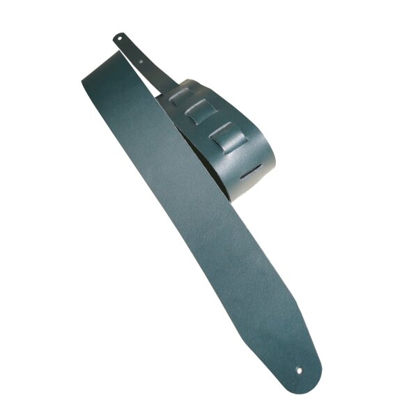 Leder Gitarrengurt "Basic" dunkelgrün-6cm breit / 90-130cm lang