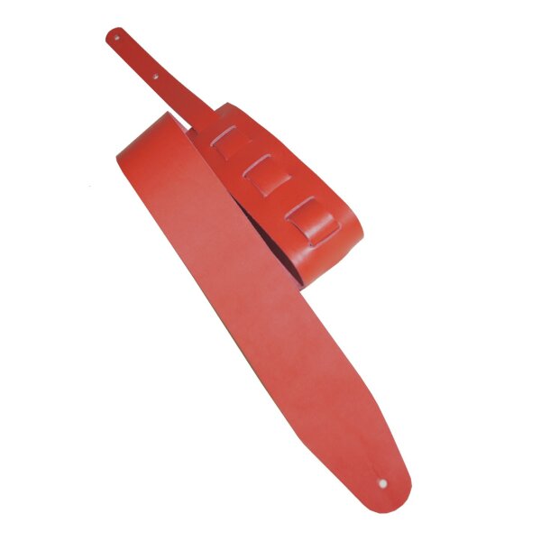 Leder Gitarrengurt "Basic" rot-7cm breit / 90-130cm lang