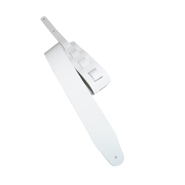 Leder Gitarrengurt "Basic" weiß-6cm breit / 90-130cm lang