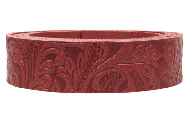 Lederriemen WB-Floral rot-3cm breit