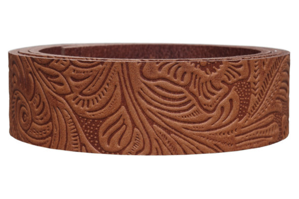 Lederriemen WB-Floral cognac,5cm breit