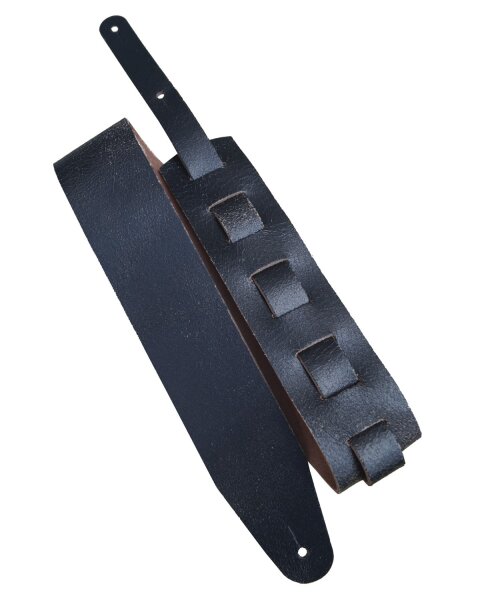 Leder Gitarrengurt Cracked schwarz/braun-6cm breit / 130-170cm lang