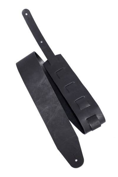 Leder Gitarrengurt "Pull Up" schwarz-6cm breit / 90-130cm lang