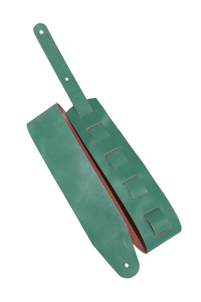 Leder Gitarrengurt "Pull Up" grün-7cm breit / 90-130cm lang