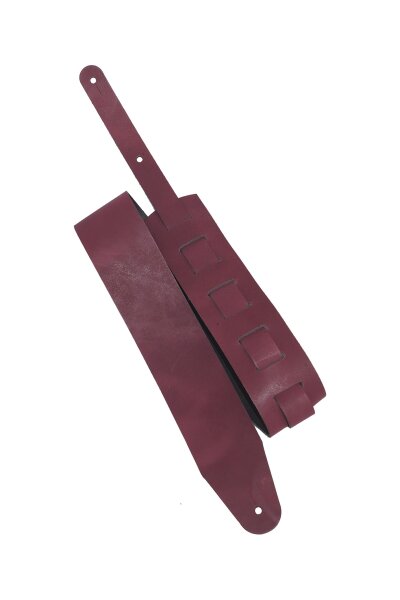 Leder Gitarrengurt "Pull Up" bordeaux-6cm breit / 130-170cm lang