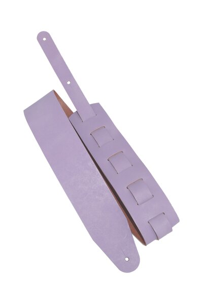 Leder Gitarrengurt "Pull Up" lavendel-6cm breit / 130-170cm lang