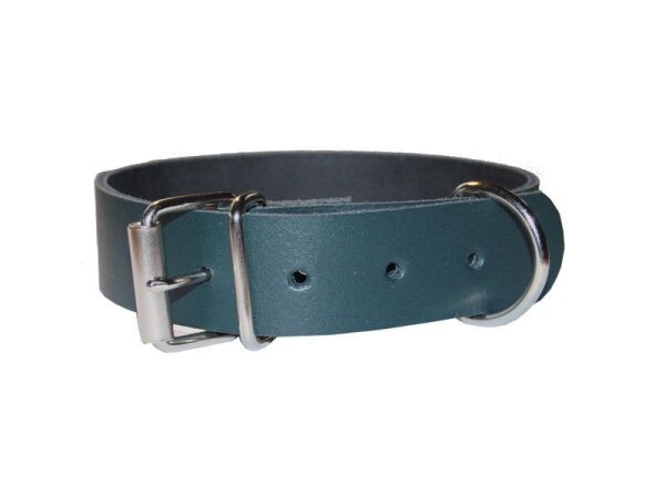 Leder Befestigungsriemen Basic Schnalle/D-Ring dunkelgrün-3cm breit x 20cm lang