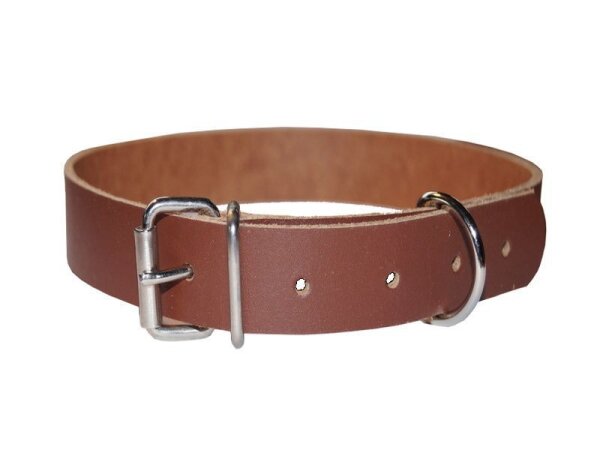 Leder Befestigungsriemen Basic Schnalle/D-Ring rotbraun-3cm breit x 20cm lang
