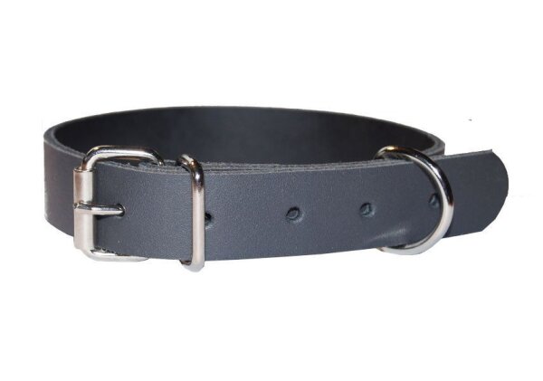 Leder Befestigungsriemen Basic Schnalle/D-Ring dunkelgrau-2cm breit x 60cm lang