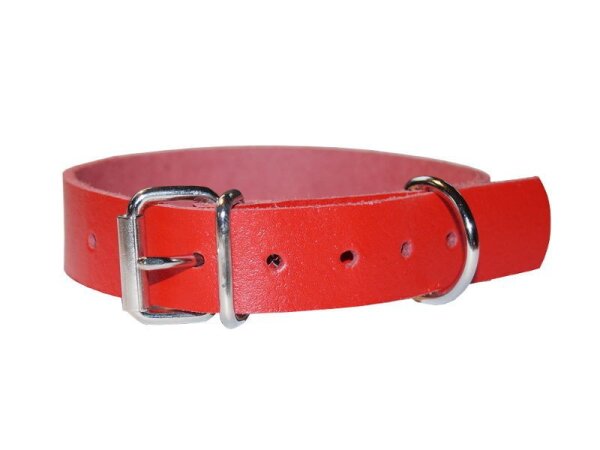 Leder Befestigungsriemen Basic Schnalle/D-Ring rot-3cm breit x 100cm lang