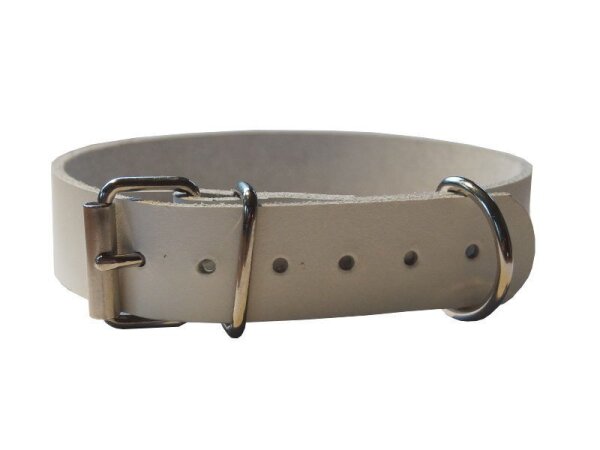 Leder Befestigungsriemen Basic Schnalle/D-Ring weiß-1.5cm breit x 60cm lang