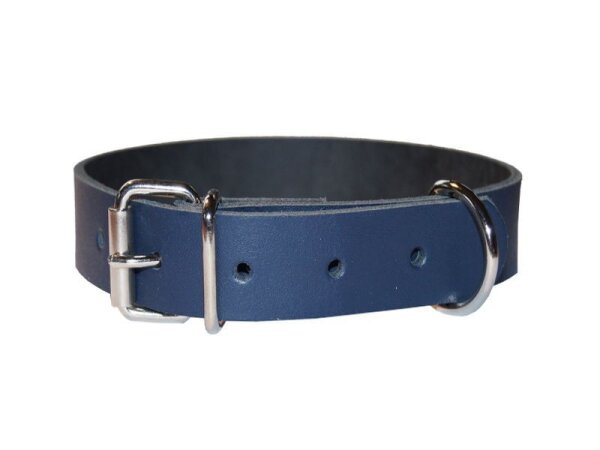 Leder Befestigungsriemen Basic Schnalle/D-Ring dunkelblau-3cm breit x 80cm lang