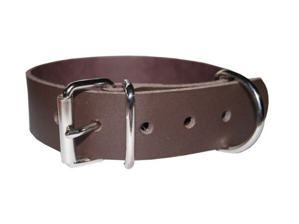 Leder Befestigungsriemen Basic Schnalle/D-Ring dunkelbraun-4cm breit x 80cm lang