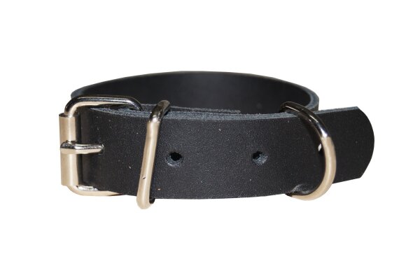 Leder Befestigungsriemen Basic Schnalle/D-Ring schwarz-2.5cm breit x 80cm lang