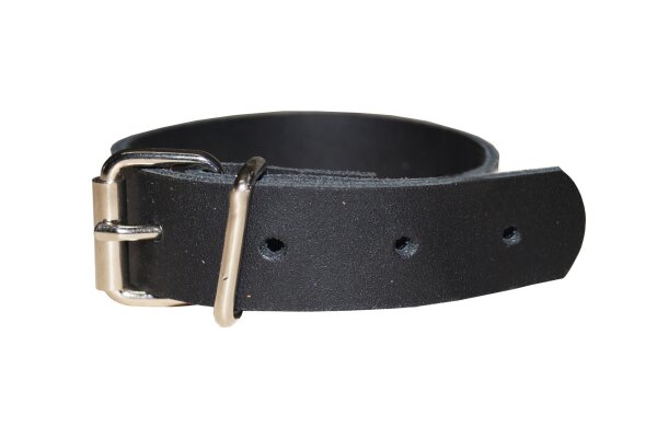 Leder Befestigungsriemen mit Rollschnalle schwarz-4cm breit x 80cm lang