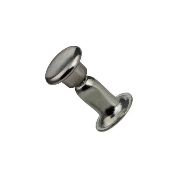 100 Hohlnieten / Ledernieten anthrazit-6x6mm