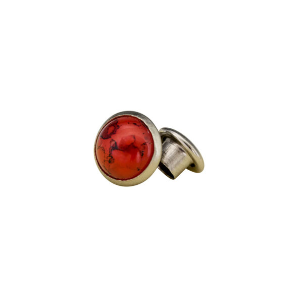 10 Hohlnieten in Steinoptik rot-klein