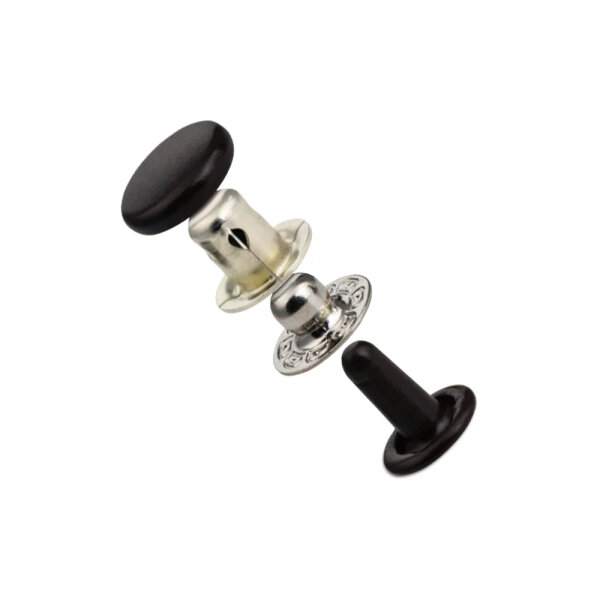 10 Segma Druckknöpfe schwarz matt