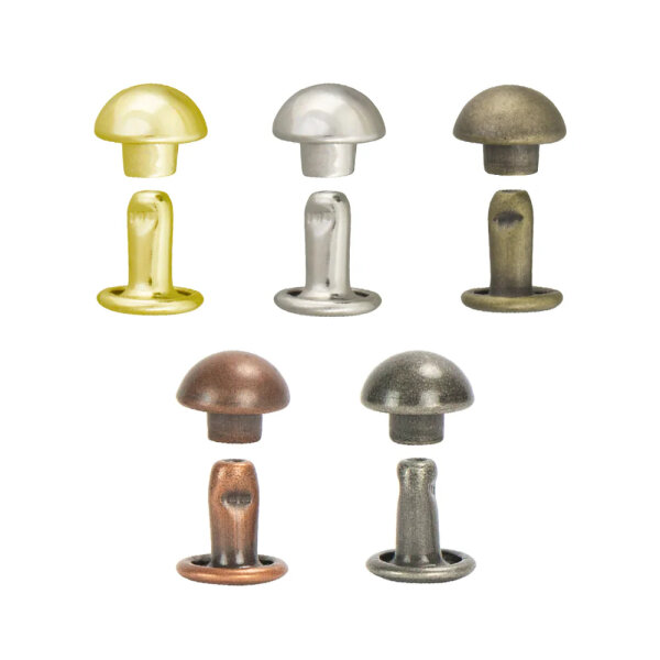 100 gewölbte Ledernieten