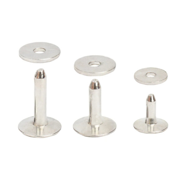 10 Dekorative Nieten mit Nietscheiben aluminium-7mm