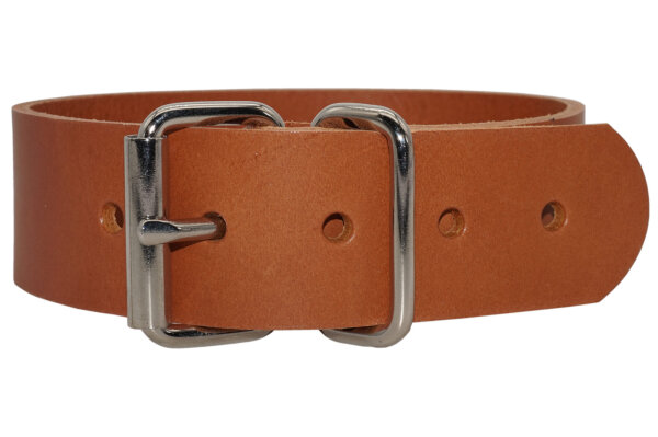 Blankleder Befestigungsriemen Rollschnalle cognac-4cm breit x 20cm lang