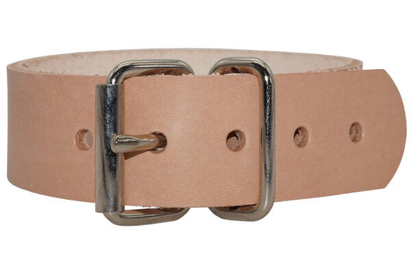 Blankleder Befestigungsriemen Rollschnalle natur-5cm breit x 80cm lang