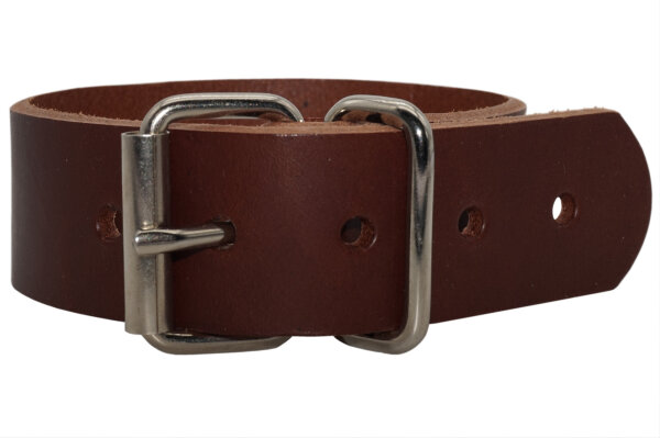 Blankleder Befestigungsriemen Rollschnalle rotbraun-2cm breit x 120cm lang