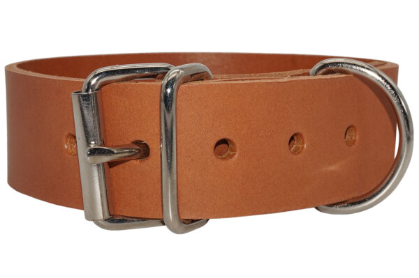 Blankleder Befestigungsriemen mit D-Ring/Schnalle cognac-2.5cm breit x 120cm lang