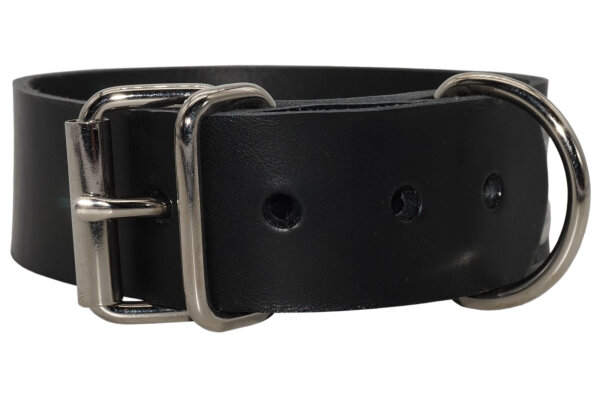 Blankleder Befestigungsriemen mit D-Ring/Schnalle schwarz-1.5cm breit x 60cm lang