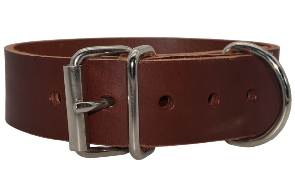 Blankleder Befestigungsriemen mit D-Ring/Schnalle rotbraun-2cm breit x 120cm lang