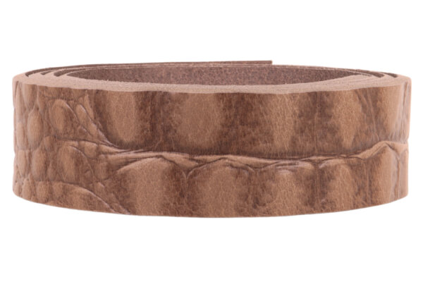 Lederriemen WB-Kroko/Caiman braun-1.5cm breit